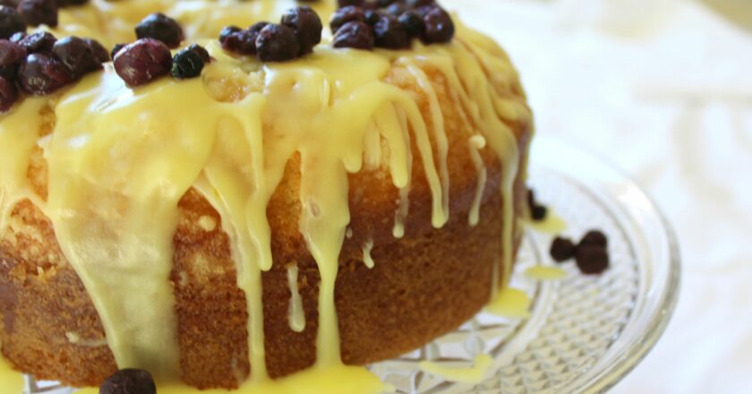 Blueberry Lemon Creme Bundt Cake